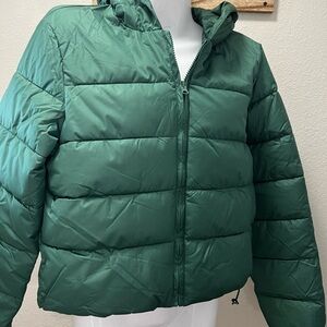 Women's Green Puffer Jacket